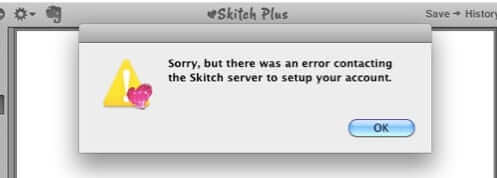skitch Error contacting the Skitch server to setup your account