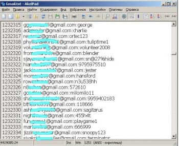 5 million gmail passwords and usernames