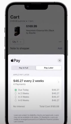Apple Pay Later example