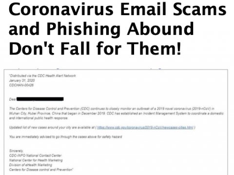 Coronavirus Email Scams and Phishing Abound - Don_t Fall for Them!