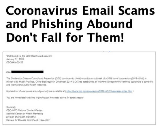 Coronavirus Email Scams and Phishing Abound - Don_t Fall for Them!