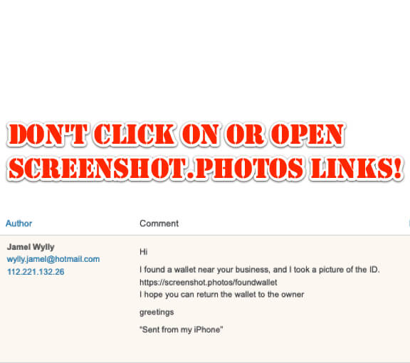 Dont Click On or Open Screenshot.photos Links