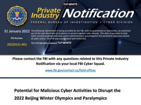 FBI Urges 2022 China Olympics Athletes to Leave Phones at Home and Use Temporary 'Burner' Phones