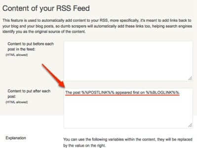 Get rid of the post appeared first on from WordPress RSS feed
