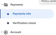 Google payments info to find 1099