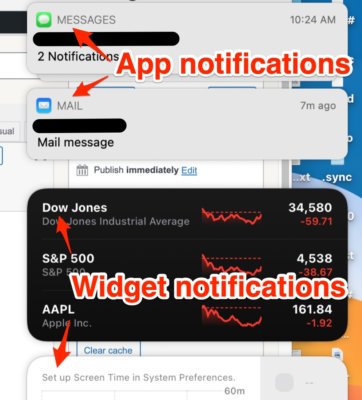 How to Disable the Notification Panel in Mac OS Apps Widgets