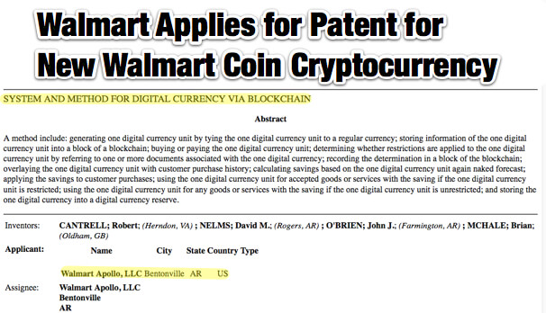Walmart Applies for Patent for New Walmart Coin Cryptocurrency