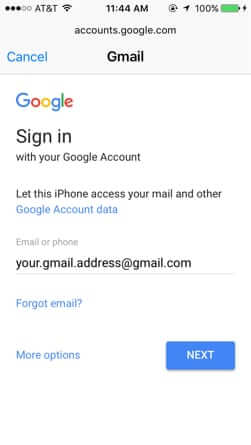 add gmail account to ios mail app