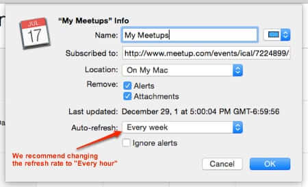 add meetup calendar to ical