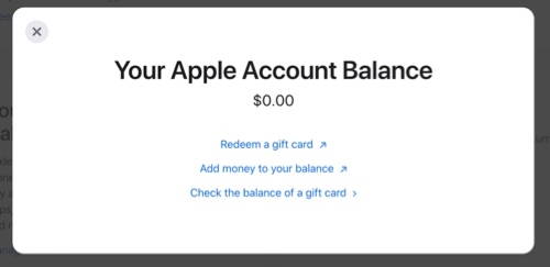 add money or gift card to apple balance