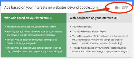ads based on your interests beyond google
