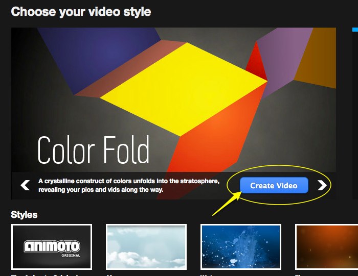 after-choosing-style-click-create-video