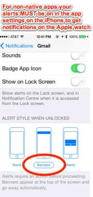alerts set on iphone for notifications on apple watch