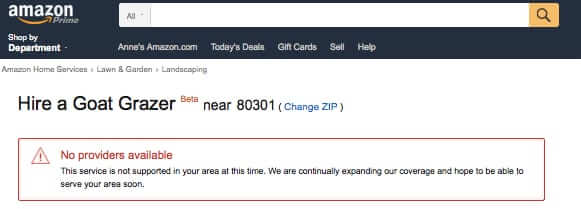 amazon goat herding services not available in your area