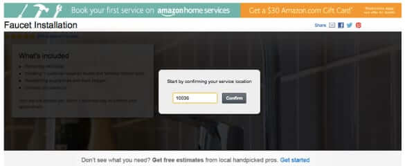 amazon home services confirm location