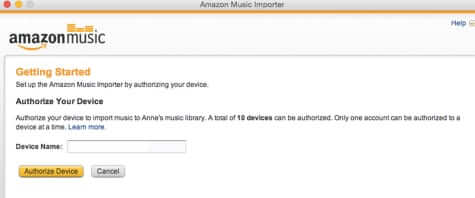 amazon music importer authorize device