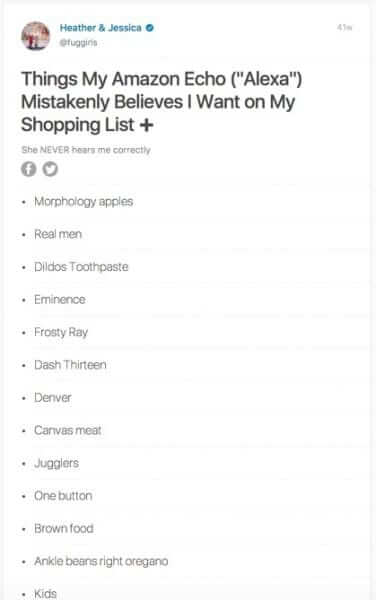 amazon echo shopping list morphology apples dildos toothpaste kids
