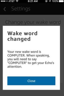 amazon echo wake word changed to computer