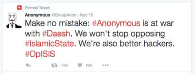 anonymous on twitter war on isis