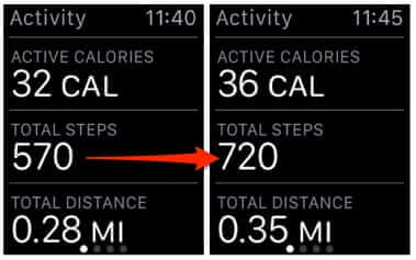 apple watch tracking steps