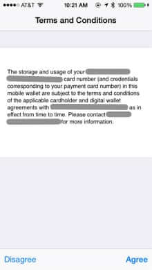 bank terms and conditions apple pay