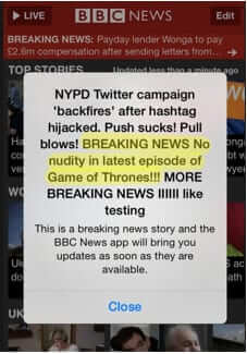 bbc breaking news nudity game of thrones