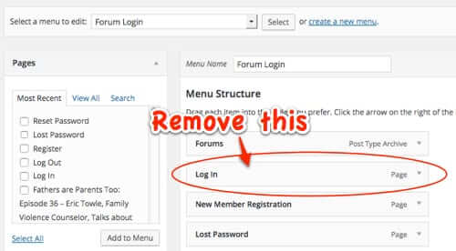 bbpress forum login menu remove login-1