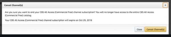 cancel amazon prime streaming video channel