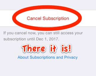 cancel app subscription