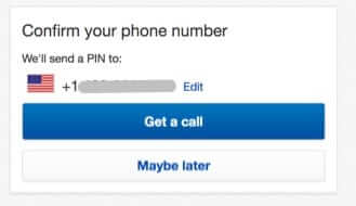 confirm phone number ebay