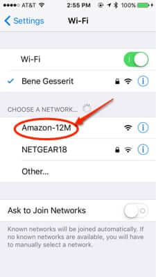 connect to amazon dot wifi