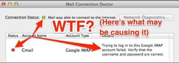 connection doctor unable to connect to gmail