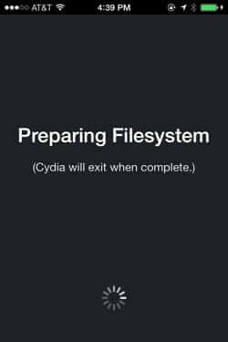 cydia preparing file system