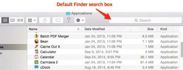 default finder search box