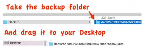 drag backup folder to desktop