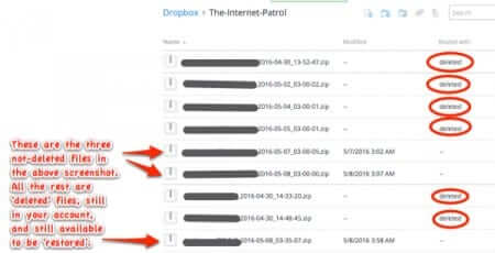 dropbox deleted files revealed