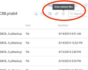 dropbox show deleted files