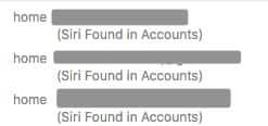 email addresses added by macdd siri found in accounts