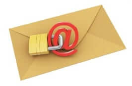 envelope with padlock privacy