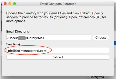 extract export email addresses
