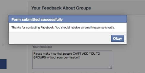 faceback groups feedback