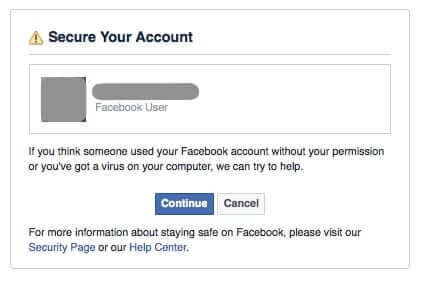 facebook account hacked secure account