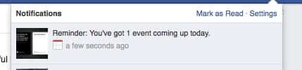 facebook event reminder notification