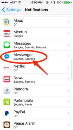facebook messenger notifications settings