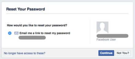 facebook password recovery