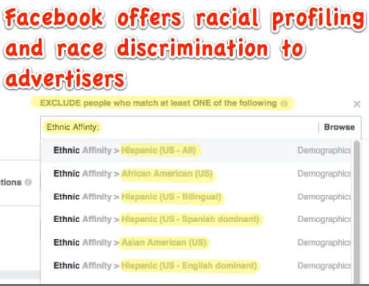 facebook racial profiling race discrimination