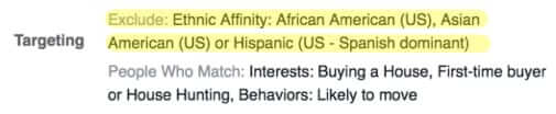 facebook racial targeting ads