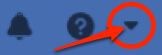 facebook settings arrow