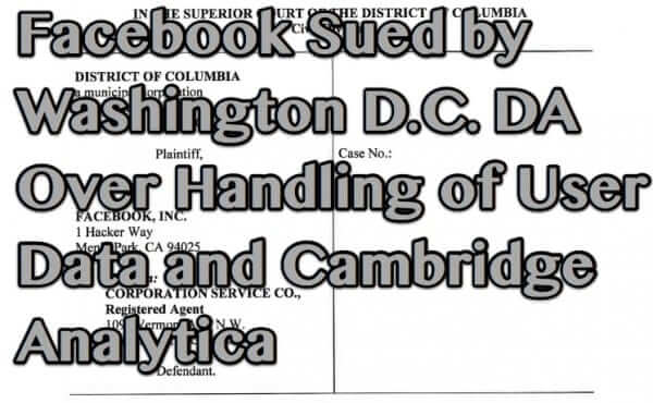 facebook sued cambridge analytica