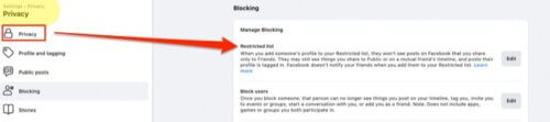 facebook restricted friends list undo take a break